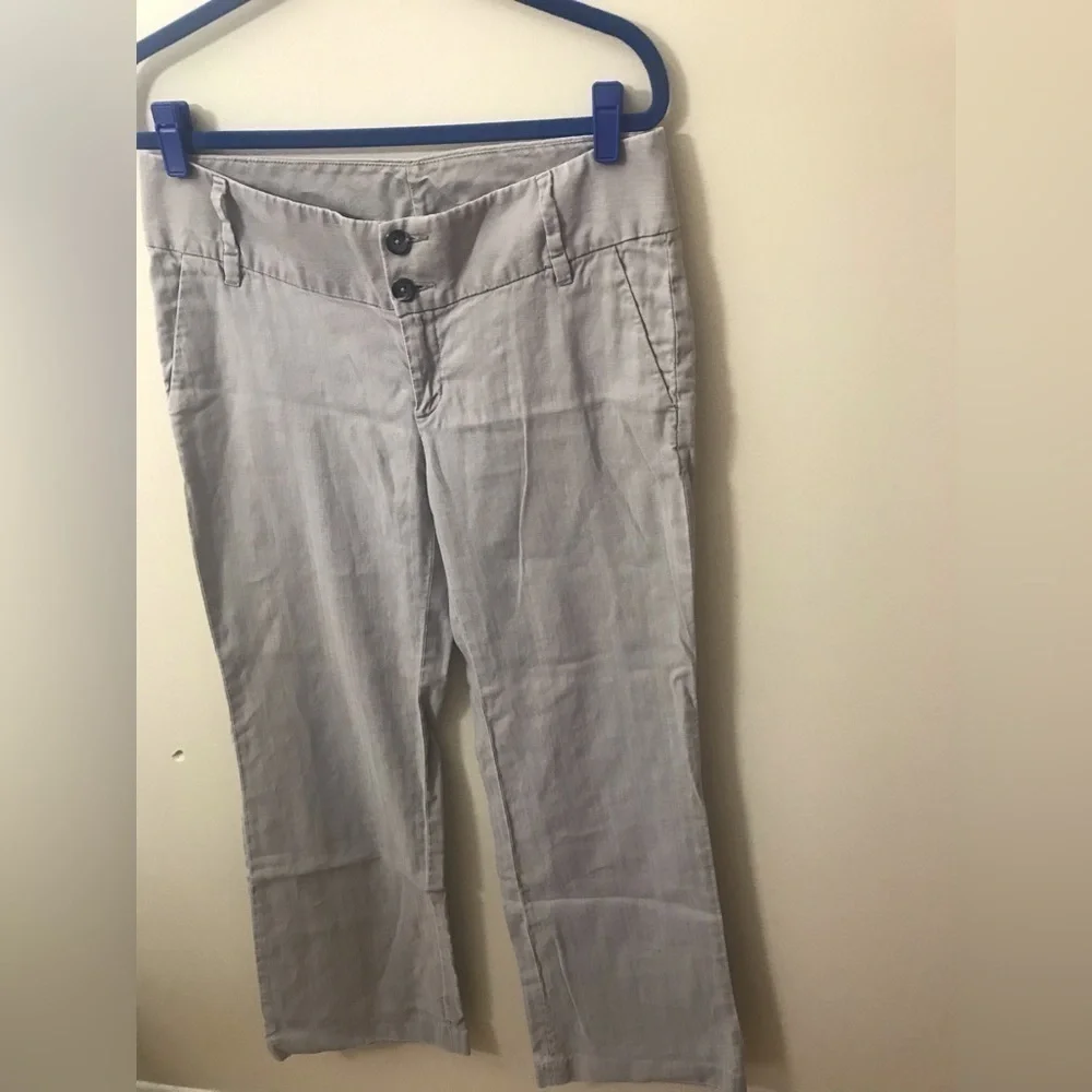 BANANA Republic Factory Womens Linen Mid Rise Wide Leg Lightweight Pants Size 10